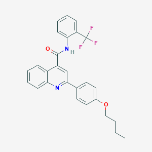 molecular formula C27H23F3N2O2 B457372 2-(4-butoxyphenyl)-N-[2-(trifluoromethyl)phenyl]quinoline-4-carboxamide 