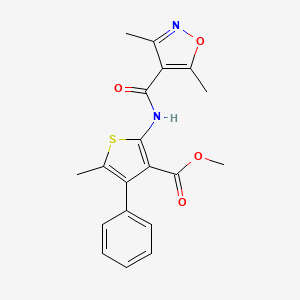 molecular formula C19H18N2O4S B4573723 2-{[(3,5-二甲基-4-异恶唑基)羰基]氨基}-5-甲基-4-苯基-3-噻吩甲酸甲酯 