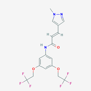 molecular formula C17H15F6N3O3 B457373 N-[3,5-bis(2,2,2-trifluoroethoxy)phenyl]-3-(1-methyl-1H-pyrazol-4-yl)acrylamide 