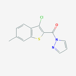 molecular formula C13H9ClN2OS B457376 (3-chloro-6-methyl-1-benzothiophen-2-yl)(1H-pyrazol-1-yl)methanone 
