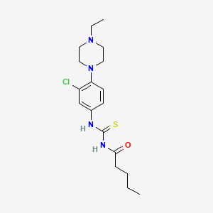 molecular formula C18H27ClN4OS B4573762 N-({[3-chloro-4-(4-ethyl-1-piperazinyl)phenyl]amino}carbonothioyl)pentanamide 