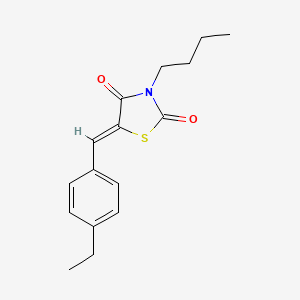 molecular formula C16H19NO2S B4573763 3-butyl-5-(4-ethylbenzylidene)-1,3-thiazolidine-2,4-dione 