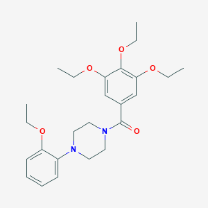 molecular formula C25H34N2O5 B457377 1-(2-Ethoxyphenyl)-4-(3,4,5-triethoxybenzoyl)piperazine 