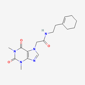 molecular formula C17H23N5O3 B4573779 N-[2-(1-cyclohexen-1-yl)ethyl]-2-(1,3-dimethyl-2,6-dioxo-1,2,3,6-tetrahydro-7H-purin-7-yl)acetamide 