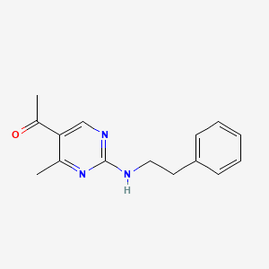 1-{4-Methyl-2-[(2-phenylethyl)amino]pyrimidin-5-yl}ethanone