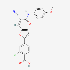 molecular formula C22H15ClN2O5 B4573798 2-chloro-4-[5-[(Z)-2-cyano-3-(4-methoxyanilino)-3-oxoprop-1-enyl]furan-2-yl]benzoic acid 