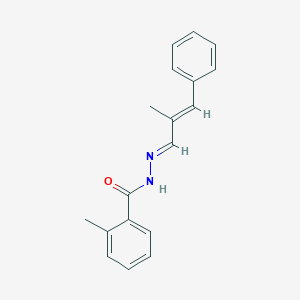 molecular formula C18H18N2O B457380 2-methyl-N'-(2-methyl-3-phenyl-2-propenylidene)benzohydrazide 