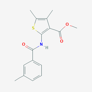 molecular formula C16H17NO3S B457382 Methyl 4,5-dimethyl-2-(3-methylbenzamido)thiophene-3-carboxylate 