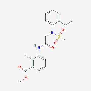 molecular formula C20H24N2O5S B4573822 3-{[N-(2-乙基苯基)-N-(甲磺酰基)甘氨酰]氨基}-2-甲基苯甲酸甲酯 