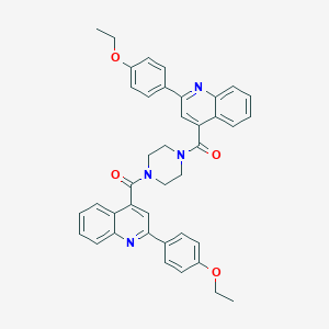 molecular formula C40H36N4O4 B457383 2-(4-Ethoxyphenyl)-4-[(4-{[2-(4-ethoxyphenyl)-4-quinolinyl]carbonyl}-1-piperazinyl)carbonyl]quinoline 