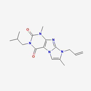 molecular formula C16H21N5O2 B4573848 8-allyl-3-isobutyl-1,7-dimethyl-1H-imidazo[2,1-f]purine-2,4(3H,8H)-dione 