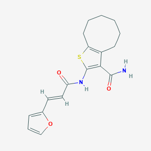 molecular formula C18H20N2O3S B457385 2-{[3-(2-Furyl)acryloyl]amino}-4,5,6,7,8,9-hexahydrocycloocta[b]thiophene-3-carboxamide 