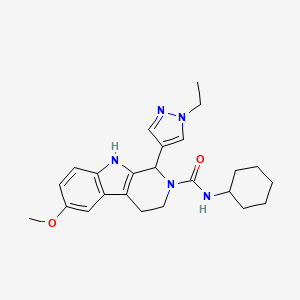 molecular formula C24H31N5O2 B4573856 N-环己基-1-(1-乙基-1H-吡唑-4-基)-6-甲氧基-1,3,4,9-四氢-2H-β-咔啉-2-甲酰胺 