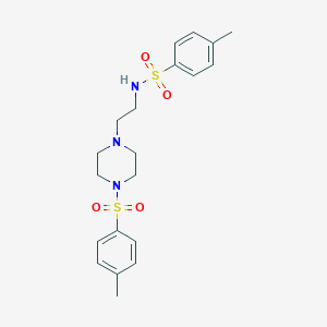 molecular formula C20H27N3O4S2 B457387 4-methyl-N-(2-{4-[(4-methylphenyl)sulfonyl]piperazin-1-yl}ethyl)benzenesulfonamide CAS No. 97257-96-0