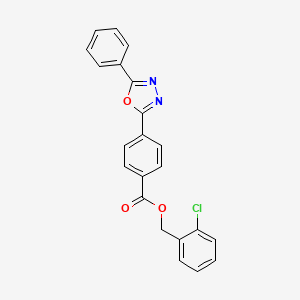 molecular formula C22H15ClN2O3 B4573912 2-氯苄基 4-(5-苯基-1,3,4-恶二唑-2-基)苯甲酸酯 