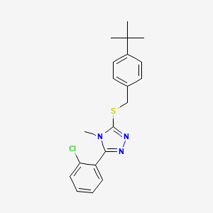 molecular formula C20H22ClN3S B4573914 3-[(4-Tert-butylphenyl)methylsulfanyl]-5-(2-chlorophenyl)-4-methyl-1,2,4-triazole 