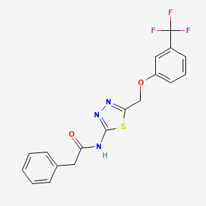 molecular formula C18H14F3N3O2S B4573915 2-phenyl-N-[5-[[3-(trifluoromethyl)phenoxy]methyl]-1,3,4-thiadiazol-2-yl]acetamide 