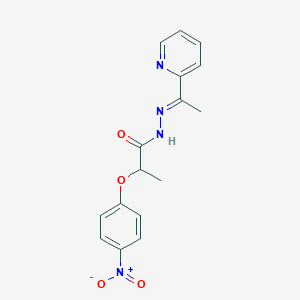 molecular formula C16H16N4O4 B457392 2-{4-nitrophenoxy}-N'-[1-(2-pyridinyl)ethylidene]propanohydrazide 