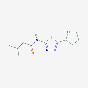 molecular formula C11H17N3O2S B4573936 3-methyl-N-[5-(oxolan-2-yl)-1,3,4-thiadiazol-2-yl]butanamide 