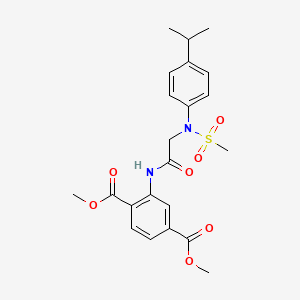 molecular formula C22H26N2O7S B4573939 dimethyl 2-{[N-(4-isopropylphenyl)-N-(methylsulfonyl)glycyl]amino}terephthalate 