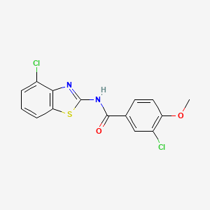 molecular formula C15H10Cl2N2O2S B4573942 3-氯-N-(4-氯-1,3-苯并噻唑-2-基)-4-甲氧基苯甲酰胺 