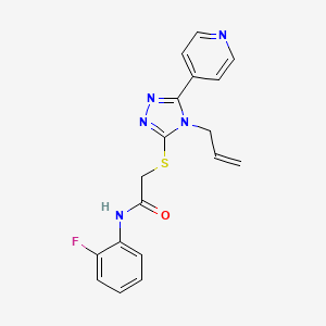 molecular formula C18H16FN5OS B4573959 2-{[4-烯丙基-5-(4-吡啶基)-4H-1,2,4-三唑-3-基]硫代}-N-(2-氟苯基)乙酰胺 