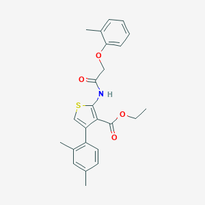 molecular formula C24H25NO4S B457397 Ethyl 4-(2,4-dimethylphenyl)-2-{[(2-methylphenoxy)acetyl]amino}-3-thiophenecarboxylate 