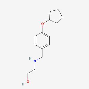 molecular formula C14H21NO2 B4573980 2-{[4-(环戊氧基)苄基]氨基}乙醇 