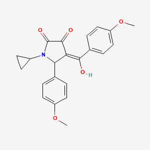 molecular formula C22H21NO5 B4573990 1-cyclopropyl-3-hydroxy-4-(4-methoxybenzoyl)-5-(4-methoxyphenyl)-1,5-dihydro-2H-pyrrol-2-one 