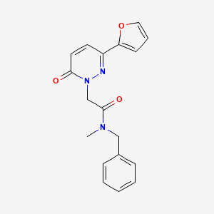 molecular formula C18H17N3O3 B4573998 N-苄基-2-[3-(2-呋喃基)-6-氧代-1(6H)-吡啶嗪基]-N-甲基乙酰胺 