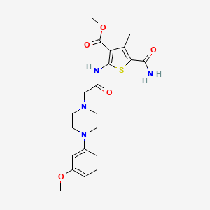 molecular formula C21H26N4O5S B4574008 5-(氨基羰基)-2-({[4-(3-甲氧基苯基)-1-哌嗪基]乙酰}氨基)-4-甲基-3-噻吩甲酸甲酯 