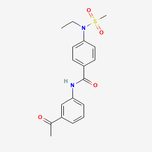 molecular formula C18H20N2O4S B4574011 N-(3-乙酰基苯基)-4-[乙基（甲磺酰基）氨基]苯甲酰胺 