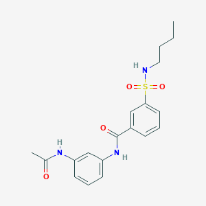 molecular formula C19H23N3O4S B4574019 N-[3-(乙酰氨基)苯基]-3-[(丁基氨基)磺酰基]苯甲酰胺 