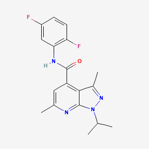 molecular formula C18H18F2N4O B4574020 N-(2,5-二氟苯基)-1-异丙基-3,6-二甲基-1H-吡唑并[3,4-b]吡啶-4-甲酰胺 