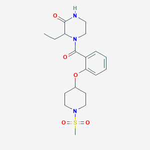 3-ethyl-4-(2-{[1-(methylsulfonyl)-4-piperidinyl]oxy}benzoyl)-2-piperazinone