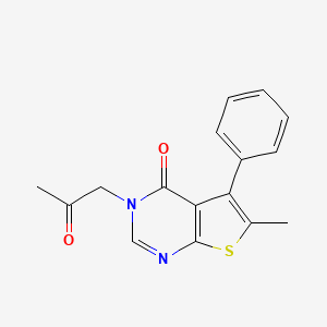 molecular formula C16H14N2O2S B4574049 6-Methyl-3-(2-oxopropyl)-5-phenylthieno[2,3-d]pyrimidin-4-one 