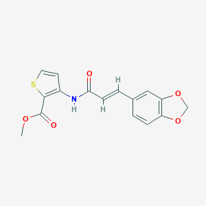 molecular formula C16H13NO5S B457405 Methyl 3-{[3-(1,3-benzodioxol-5-yl)acryloyl]amino}-2-thiophenecarboxylate 