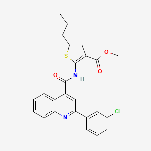 methyl 2-({[2-(3-chlorophenyl)-4-quinolinyl]carbonyl}amino)-5-propyl-3-thiophenecarboxylate