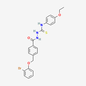 molecular formula C23H22BrN3O3S B4574095 2-{4-[(2-BROMOPHENOXY)METHYL]BENZOYL}-N~1~-(4-ETHOXYPHENYL)-1-HYDRAZINECARBOTHIOAMIDE 