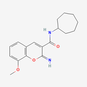 N-cycloheptyl-2-imino-8-methoxy-2H-chromene-3-carboxamide