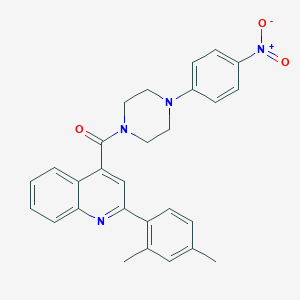 molecular formula C28H26N4O3 B457410 2-(2,4-Dimethylphenyl)-4-[(4-{4-nitrophenyl}-1-piperazinyl)carbonyl]quinoline 