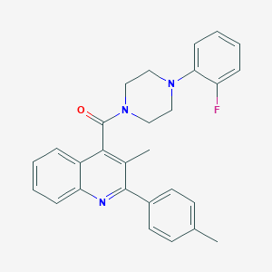 molecular formula C28H26FN3O B457411 4-{[4-(2-Fluorophenyl)-1-piperazinyl]carbonyl}-3-methyl-2-(4-methylphenyl)quinoline 
