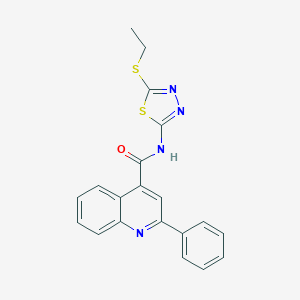 molecular formula C20H16N4OS2 B457413 N-[5-(ethylsulfanyl)-1,3,4-thiadiazol-2-yl]-2-phenyl-4-quinolinecarboxamide 