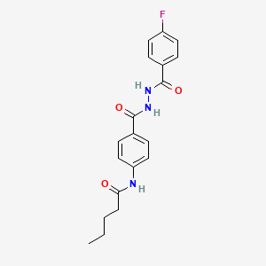 molecular formula C19H20FN3O3 B4574130 N-[4-({2-[(4-fluorophenyl)carbonyl]hydrazinyl}carbonyl)phenyl]pentanamide CAS No. 714207-42-8