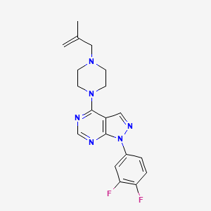 molecular formula C19H20F2N6 B4574142 1-(3,4-二氟苯基)-4-[4-(2-甲基-2-丙烯-1-基)-1-哌嗪基]-1H-吡唑并[3,4-d]嘧啶 