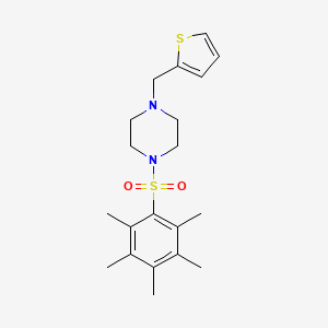 molecular formula C20H28N2O2S2 B4574154 1-[(五甲苯基)磺酰基]-4-(2-噻吩基甲基)哌嗪 