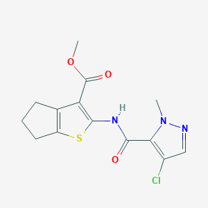 methyl 2-{[(4-chloro-1-methyl-1H-pyrazol-5-yl)carbonyl]amino}-5,6-dihydro-4H-cyclopenta[b]thiophene-3-carboxylate