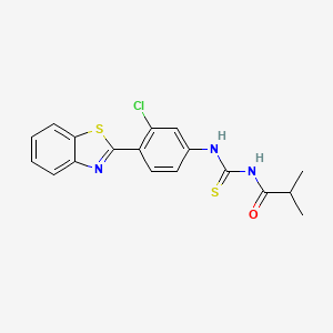 molecular formula C18H16ClN3OS2 B4574163 N-({[4-(1,3-benzothiazol-2-yl)-3-chlorophenyl]amino}carbonothioyl)-2-methylpropanamide 