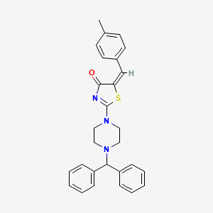 molecular formula C28H27N3OS B4574171 2-[4-(diphenylmethyl)-1-piperazinyl]-5-(4-methylbenzylidene)-1,3-thiazol-4(5H)-one 