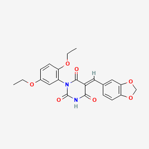 5-(1,3-benzodioxol-5-ylmethylene)-1-(2,5-diethoxyphenyl)-2,4,6(1H,3H,5H)-pyrimidinetrione